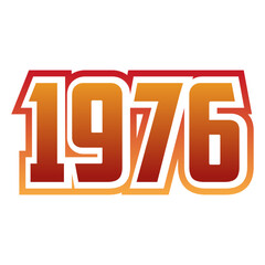 Vintage 1976 retro-style typography for T-shirts, stickers, posters