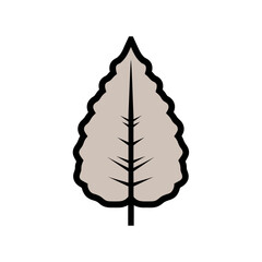 Minimalistic leaf stands alone against white background illustration