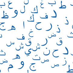 Seamless pattern with elegant and intricate Arabic, Persian alphabets, showcasing the beauty of writing with smooth and harmonious repetition