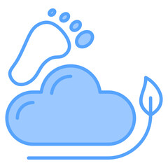 Carbon Footraint Blue Icon