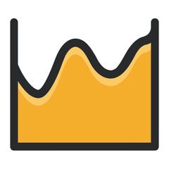 Dynamic line graph reflects upward trend isolated view yellow