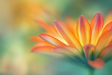 Fototapeta premium A close-up photograph of a vibrant hardy garden mum in full bloom, with detailed petals in rich orange and yellow hues.Hardy Garden Mum,autumn bloom,late season flower,garden chrysanthemum.
