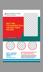 School admission flyer design set. Flyer cover template to school education admission layout design. vector illustration A4.