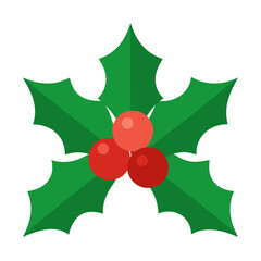 Holly leaves and berries icon  perfect for holiday projects, seasonal designs, and microstock downloads in vector format.
