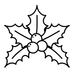 Holly leaves and berries icon  perfect for holiday projects, seasonal designs, and microstock downloads in vector format.
