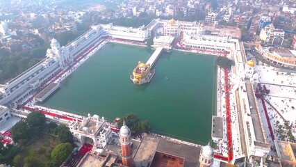 Aerial view of Golden Temple (Harmandir Sahib) Gurudwara