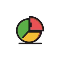 Colorful piechart illustrates data visual in simple design