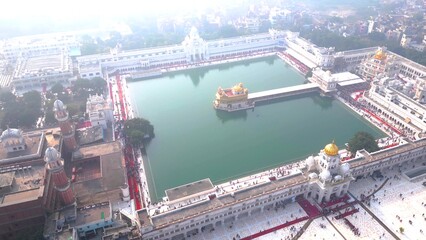 Aerial view of Golden Temple (Harmandir Sahib) Gurudwara