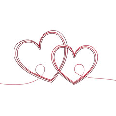Red hearts on white background