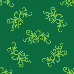 Islamic tulip, floral geometry. Tatar seamless pattern. Culture of the Tatar people, symbols of green and red