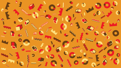 Geometric abstract pattern of various shapes. Vector illustration for presentation, creative project, and poster.