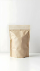 Neutral kraft packaging mockup for coffee, tea, snacks, small business branding, ecommerce product presentation, eco retail, aesthetic minimal design.