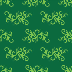 Islamic tulip, floral geometry. Tatar seamless pattern. Culture of the Tatar people, symbols of green and red