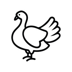 A black and white, simple line drawing of a chicken drumstick.