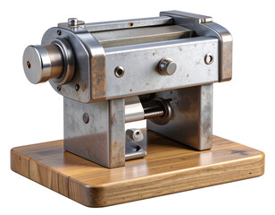 Fototapeta premium 3D Render of Vintage Pencil Sharpener Mounted on Table Edge, isolated on transparent background PNG
