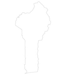 Benin map. Map of Benin in white color