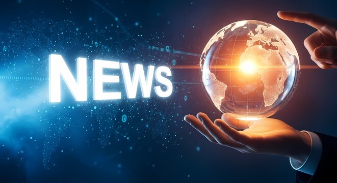 Global News Digital Illustration World Information