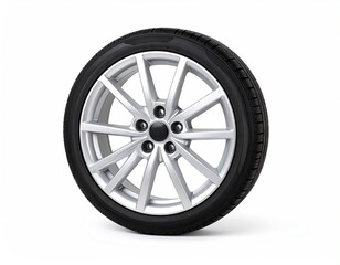 Obraz premium Car wheel isolated on white (1)