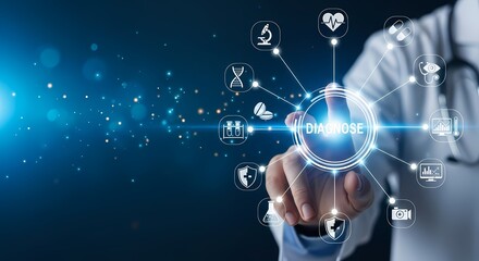 Fototapeta premium Medical Diagnosis Technology Digital Illustration Healthcare Concept
