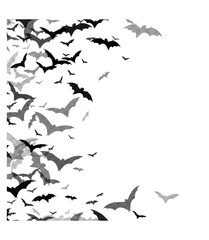 Flying Bats Transparent PNG Background – Halloween Spooky Bat Silhouette Pattern for Sublimation, Craft, Clipart, Digital Design

