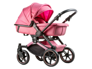 Pink Baby Stroller: Modern Pram Design, Infant Carriage, Baby Gear