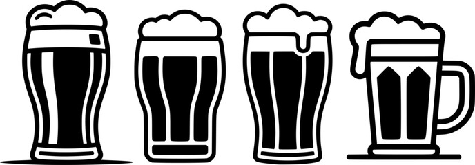 Bold silhouette of beer coaster with geometric pattern for International Beer Day pub decor