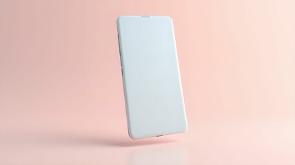 Modern smartphone with a clean design placed against a soft pink background for an elegant display