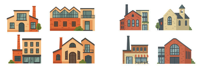 Unique architectural styles featuring modern and traditional buildings in a vibrant urban setting with diverse designs