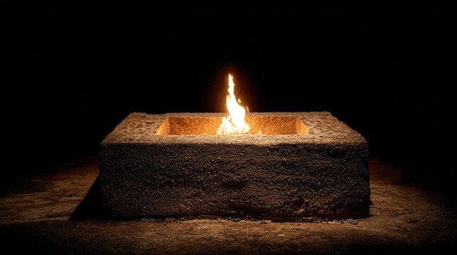 Zoroastrian fire altar with eternal flame