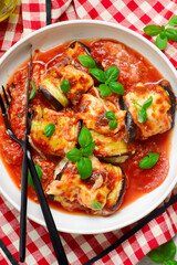 Simple Eggplant Rollatini Casserole..top veiw
