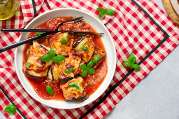Simple Eggplant Rollatini Casserole..top veiw