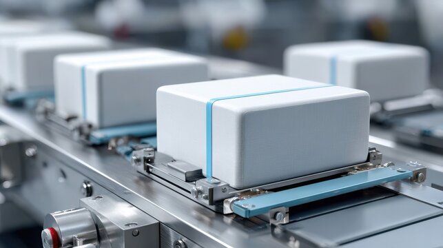 Automation line packaging meals with clean design and orderly trays
