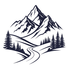 Mountains logo design vector template