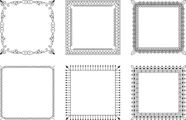Decorative ornamental borders and frames with geometric and floral elements vector