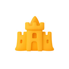 Sandcastle Icon - Bright and Fun Summer Beach 3D Clay Icon Set