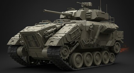 Futuristic Military Tank 3D Model Render