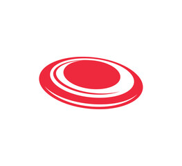  Simple Red Flying Frisbee Disc Logo