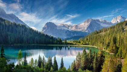 Fototapeta premium majestic mountain landscape with bamboo in misty morning light