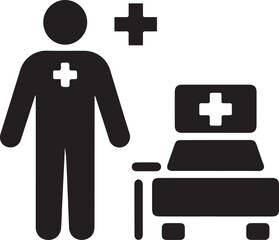 Medical cross icon for first aid kit, a symbol of health and emergency care