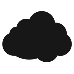Simple black silhouette of a stylized cloud with a subtle soft outline