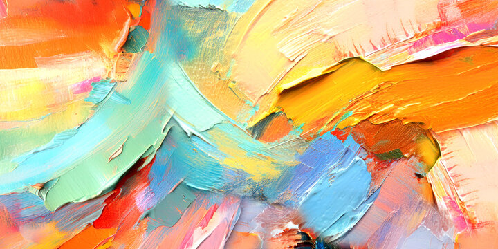 abstract background art painting colorful paint on canvas.	