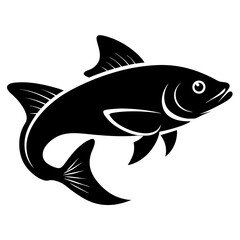 Elegant black silhouette of a fish with smooth scales perfect for aquatic themes