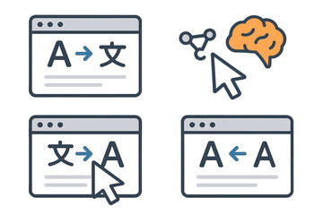 Visual representation of language translation tools and resources for effective communication across cultures