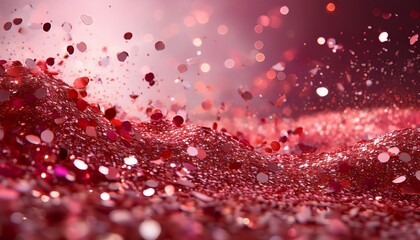 a flurry of red and pink glitter