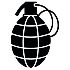 Isolated Grenade Illustration on White Background in CMYK Colors