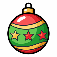 Download christmas tree ornament vector graphic holiday season decoration festive icon clip art design on transparent background