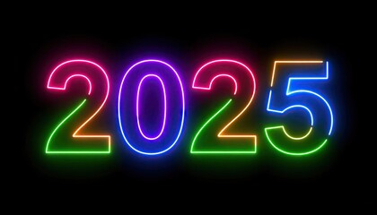Neon 2025 numerals