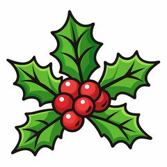 Download christmas holly vector image for holiday season christmas decoration and design needs on transparent background
