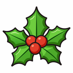 Holly berries christmas vector graphic illustration for holiday season christmas decoration design on transparent background