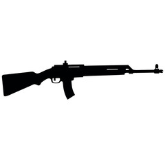 M14 Rifle Isolated on White Background Design Illustration